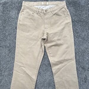 Mens 30x32 Taylor Stitch Jeans Tan Democratic Straight Zip Fly Organic Cotton